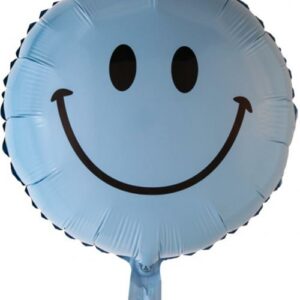 Blå Smiley Folieballong 46 cm