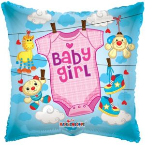 Baby Girl Body - Firkantet Folieballong 46 cm