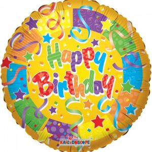 Happy Birthday - Folieballong med Motiv av Partykonfetti 46 cm
