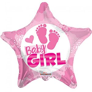 Baby Girl - Stjerneformet Folieballong 46 cm
