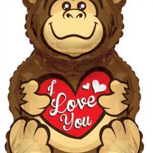 I Love You with Bear - Folieballong 71 cm