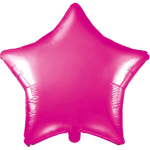 Stjerneformet Mørk Rosa Folieballong 48 cm