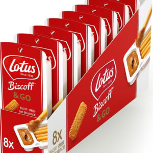 8 Stk Lotus Biscoff & Go - Brødpinner og Biscoff Spread - Hel Eske 360 gram