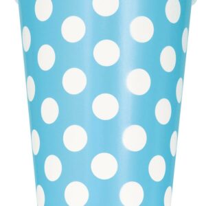 6 stk Lys blå Polka Dots Pappkrus 355 ml