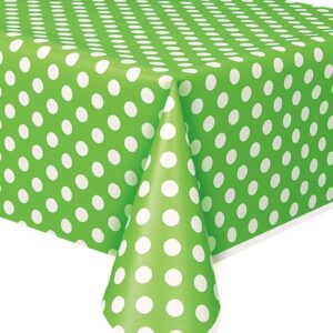 Limegrønn Plastduk med Hvite Polka Dots 274x137 cm