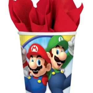 8 stk Pappkrus 266 ml - Super Mario Party