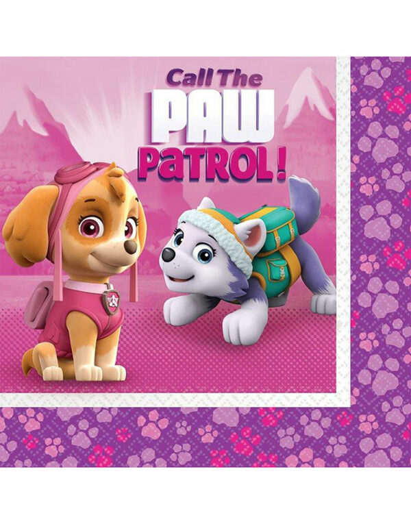 16 stk Servietter 33x33 cm - Paw Patrol Girls