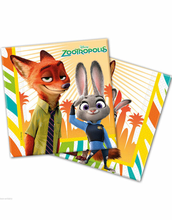 20 stk Servietter 33x33 cm - Zootropolis