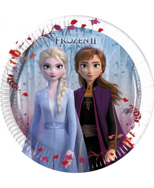 8 stk Små Papptallerkener 20 cm - Frost 2 - Disney Frozen 2
