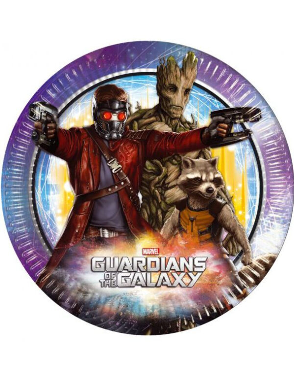 8 stk Papptallerkener 23 cm - Guardians of the Galaxy