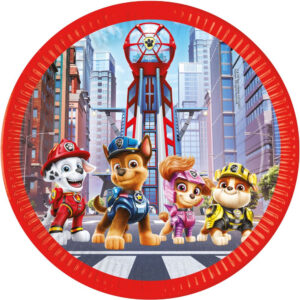 8 stk Papptallerkener 23 cm - Paw Patrol The Movie