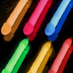 6 stk Dick Glow Stick med Snor 15 cm - Pakketilbud