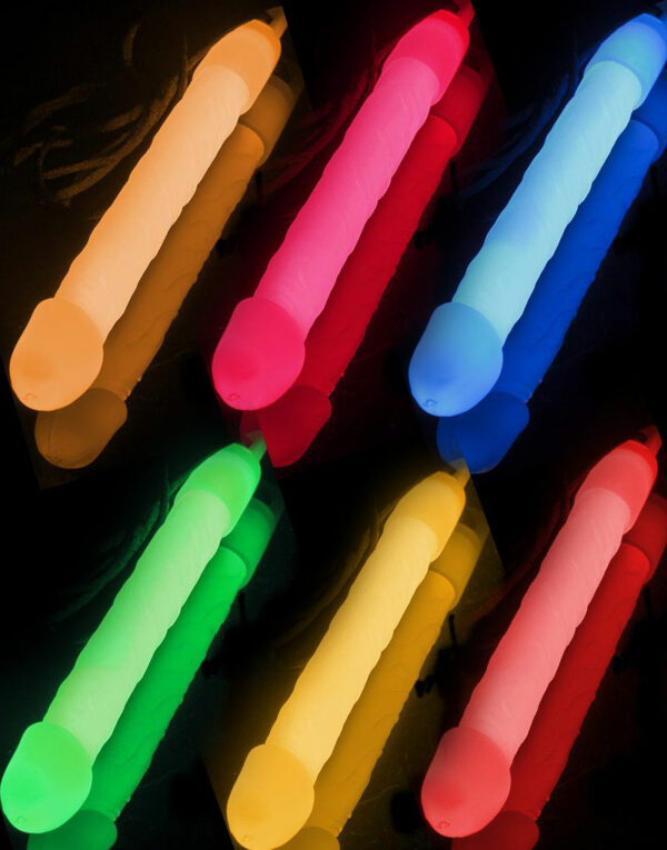 6 stk Dick Glow Stick med Snor 15 cm - Pakketilbud