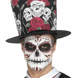 Flosshatt med Day of the Dead Motiver