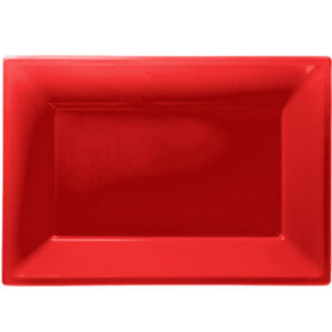 3 stk Røde Serveringsfat i Plast 33x23 cm