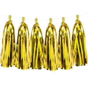 Gullfarget Duskebanner med 12 Dusker og 2 meter Tråd