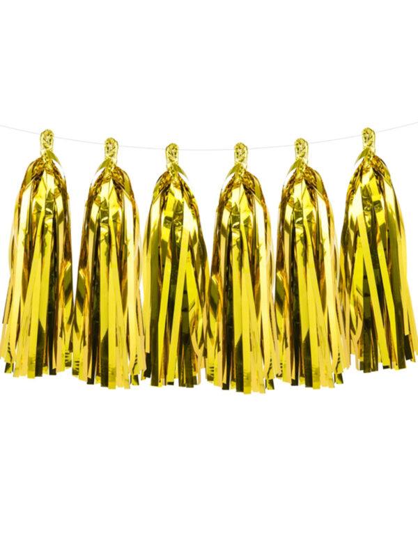 Gullfarget Duskebanner med 12 Dusker og 2 meter Tråd