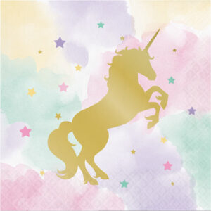 16 stk Servietter 33x33 - Golden Unicorn