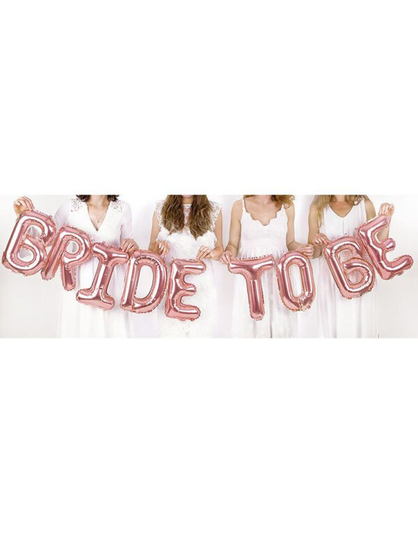 Bride to Be- Rosegullfarget Folieballonger 340x35 cm