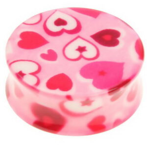 Pink Hearts - Piercing Plugg