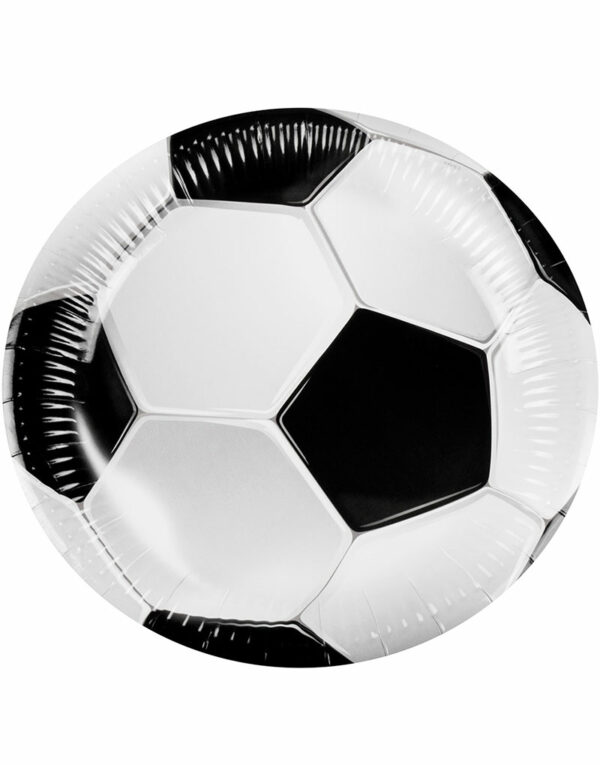 6 stk Papptallerkener 23 cm - Fotballparty