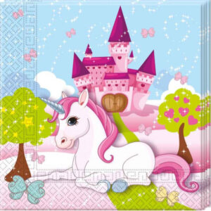 20 stk Servietter 33x33 cm - Unicorn Castle