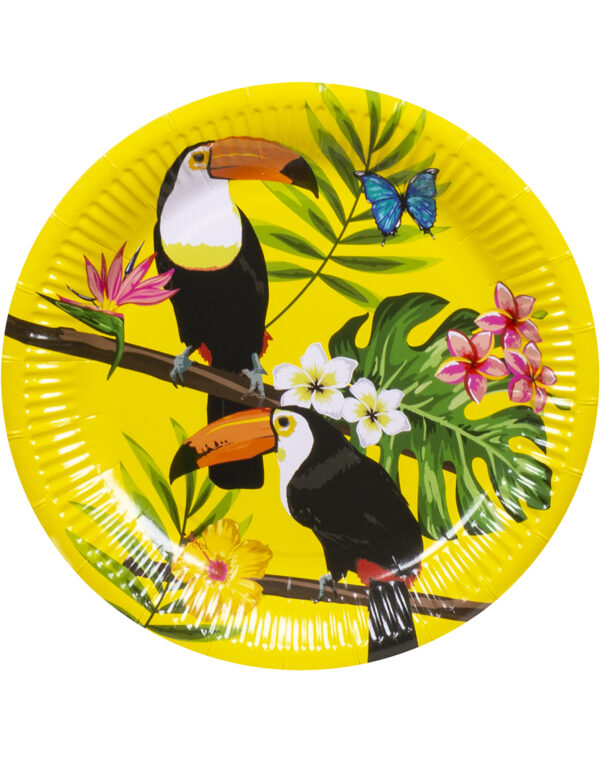 6 stk Papptallerkener 23 cm - Toucan