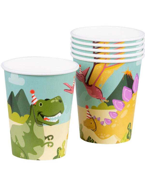 10 stk Pappkrus 250 ml - Dinosaur Fest