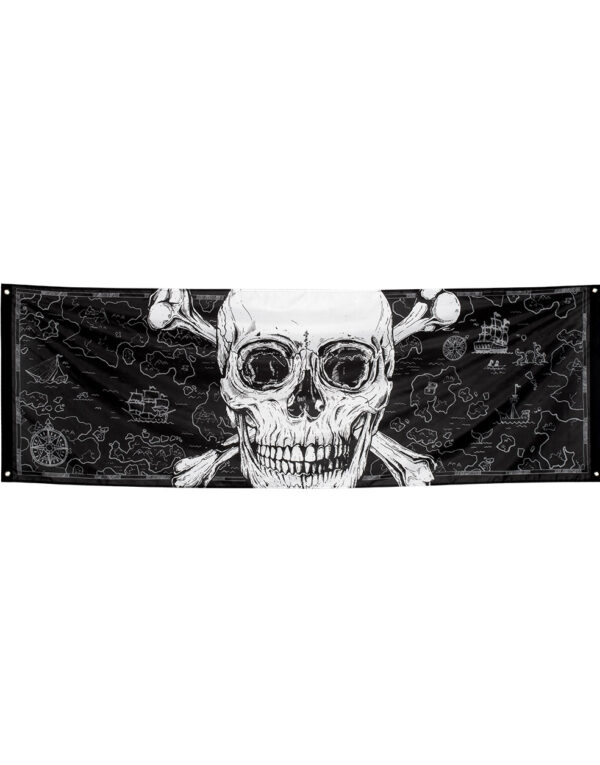 Stort Posterflagg Banner 220x74 cm - Golden Pirate