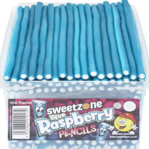 100 stk Sweetzone Blue Raspberry Pencils / Godteristenger - Halal Sertifisert