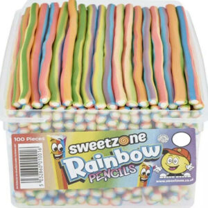 100 stk Sweetzone Rainbow Pencils / Godteristenger - Halal Sertifisert