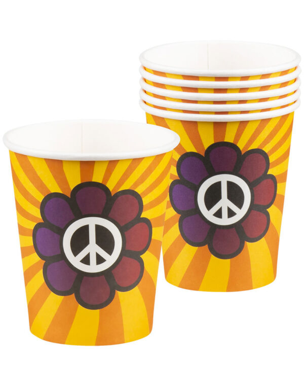 6 stk Pappkrus 255 ml - Flower Power