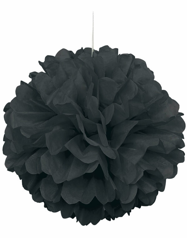 1 stk Svart Puff Pom Pom 40 cm