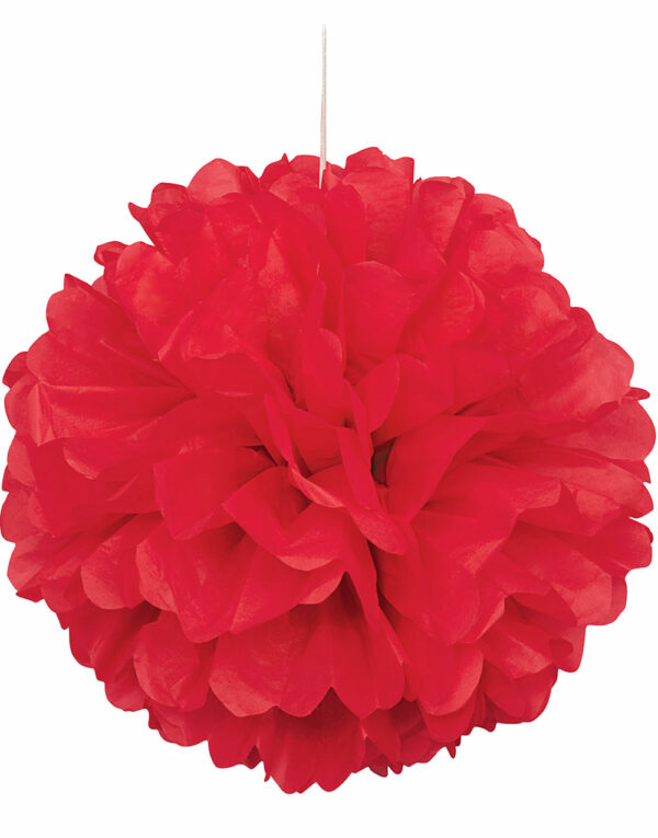 1 stk Rød Puff Pom Pom 40 cm