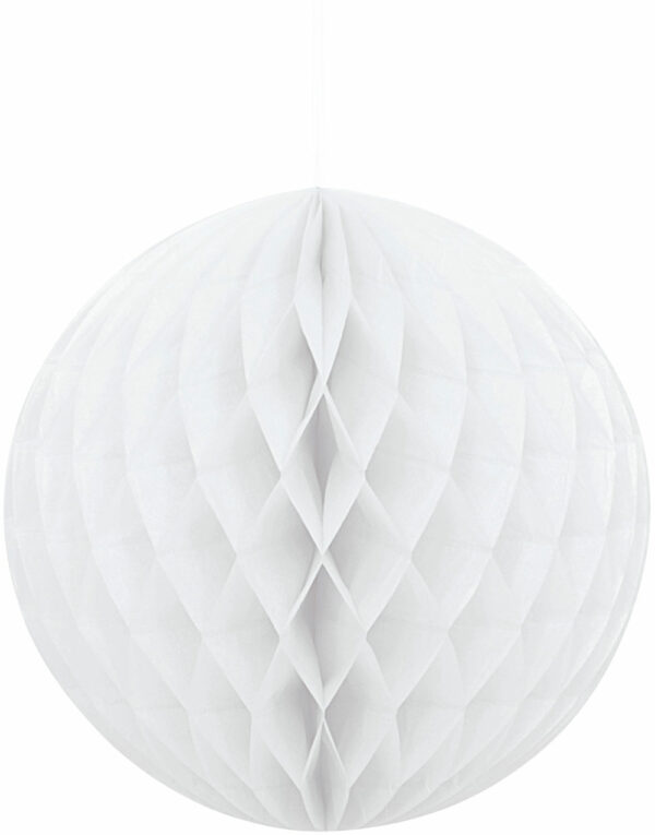 Hvit Honeycomb Ball 20 cm