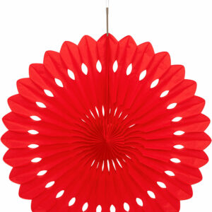 1 stk Rød Dekorvifte av Silkepapir 40 cm
