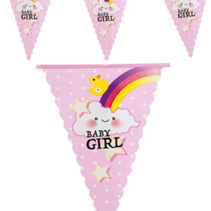 Rosa Flaggbanner 6 Meter - Baby Girl