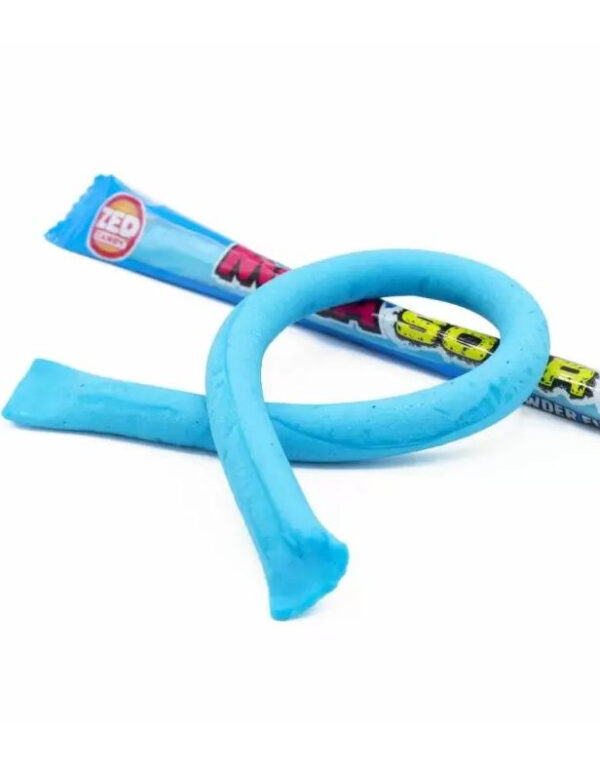 Zed Candy Mega Sour Gum Rope Blue Razz - Tyggegummisnøre med Kjempesurt Pulverfyll