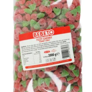 2 kg Bebeto Fizzy Cherry - Pose med Fizzy Kirsebærvingummi