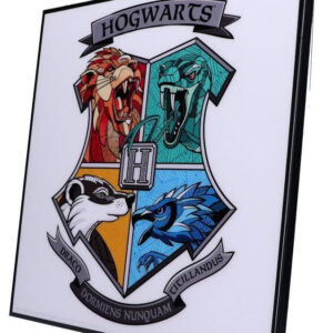 Harry Potter Hogwarts - Krystallklart Veggbilde i Geometrisk Kunststil 32x32 cm