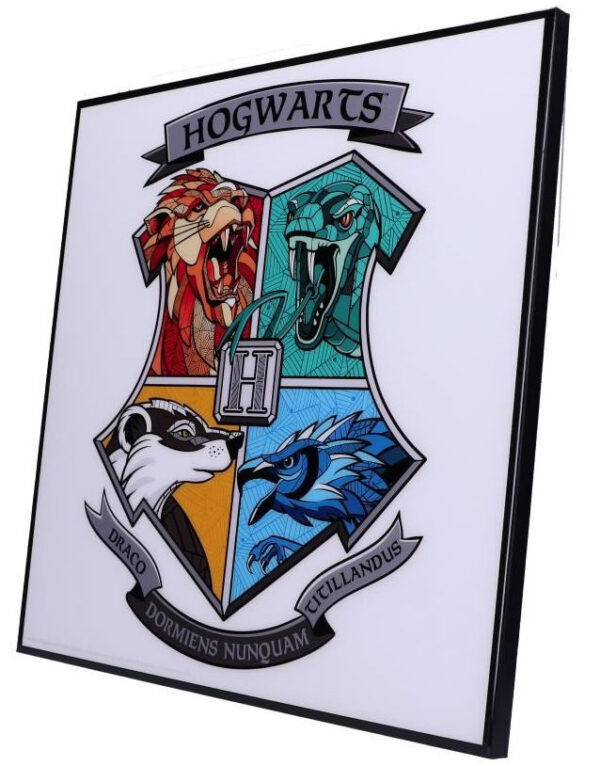 Harry Potter Hogwarts - Krystallklart Veggbilde i Geometrisk Kunststil 32x32 cm