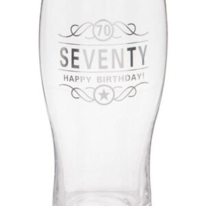 70 år - Happy Birthday Pint Ølglass i Gaveeske