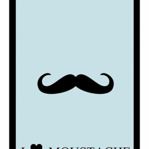 Innrammet Speil med Motiv - Moustache Love - 22 x 32 cm