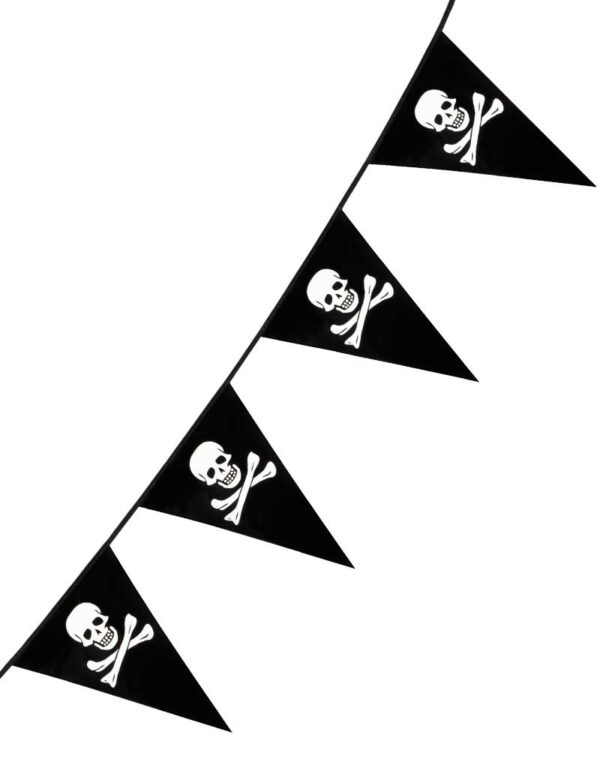 6 Meter Piratbanner med Vimpler - Pirates of the Seven Seas