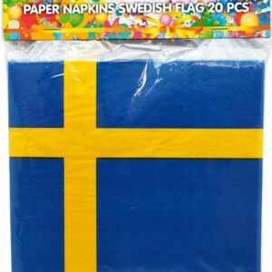 20 stk Servietter 33x33 cm med Svenske Flagget