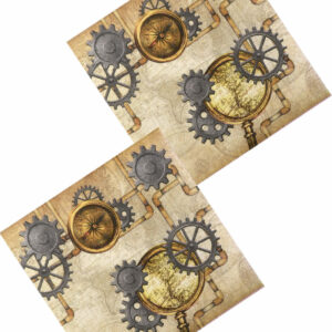 12 stk Servietter 33x33 cm - Steampunk