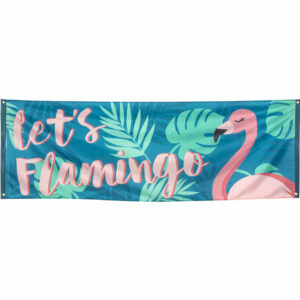 Stort Posterflagg Banner 220x74 cm - Flamingo Gold