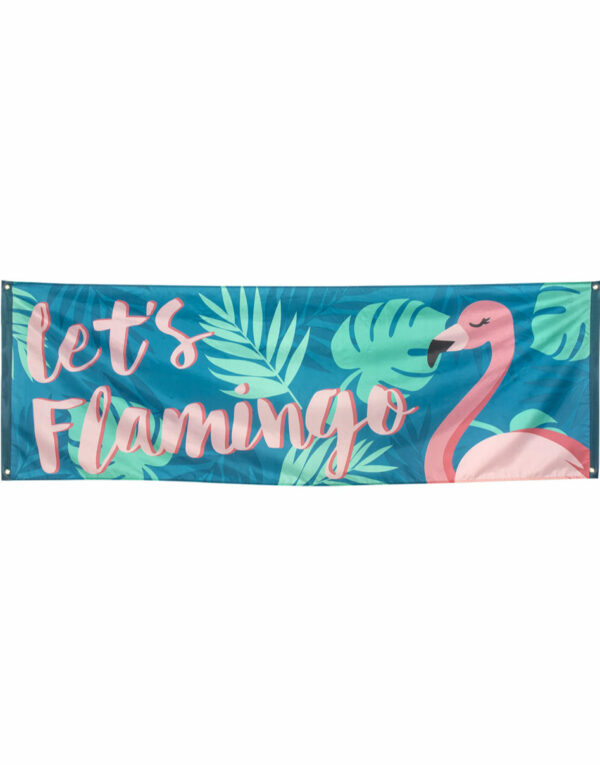 Stort Posterflagg Banner 220x74 cm - Flamingo Gold