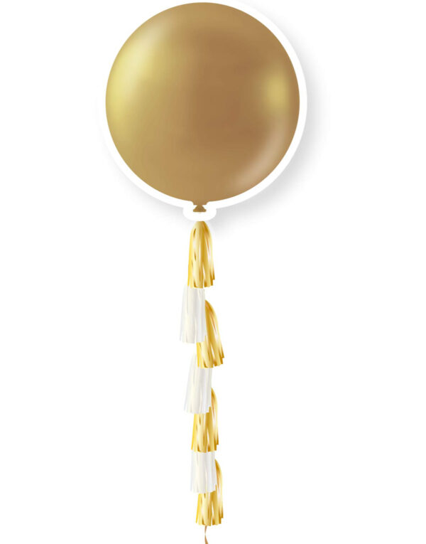 1 stk 91 cm - Gullfarget Metallisk Ballong med Ballonghale