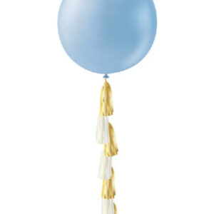 1 stk 91 cm - Lys Perleblå Ballong med Ballonghale